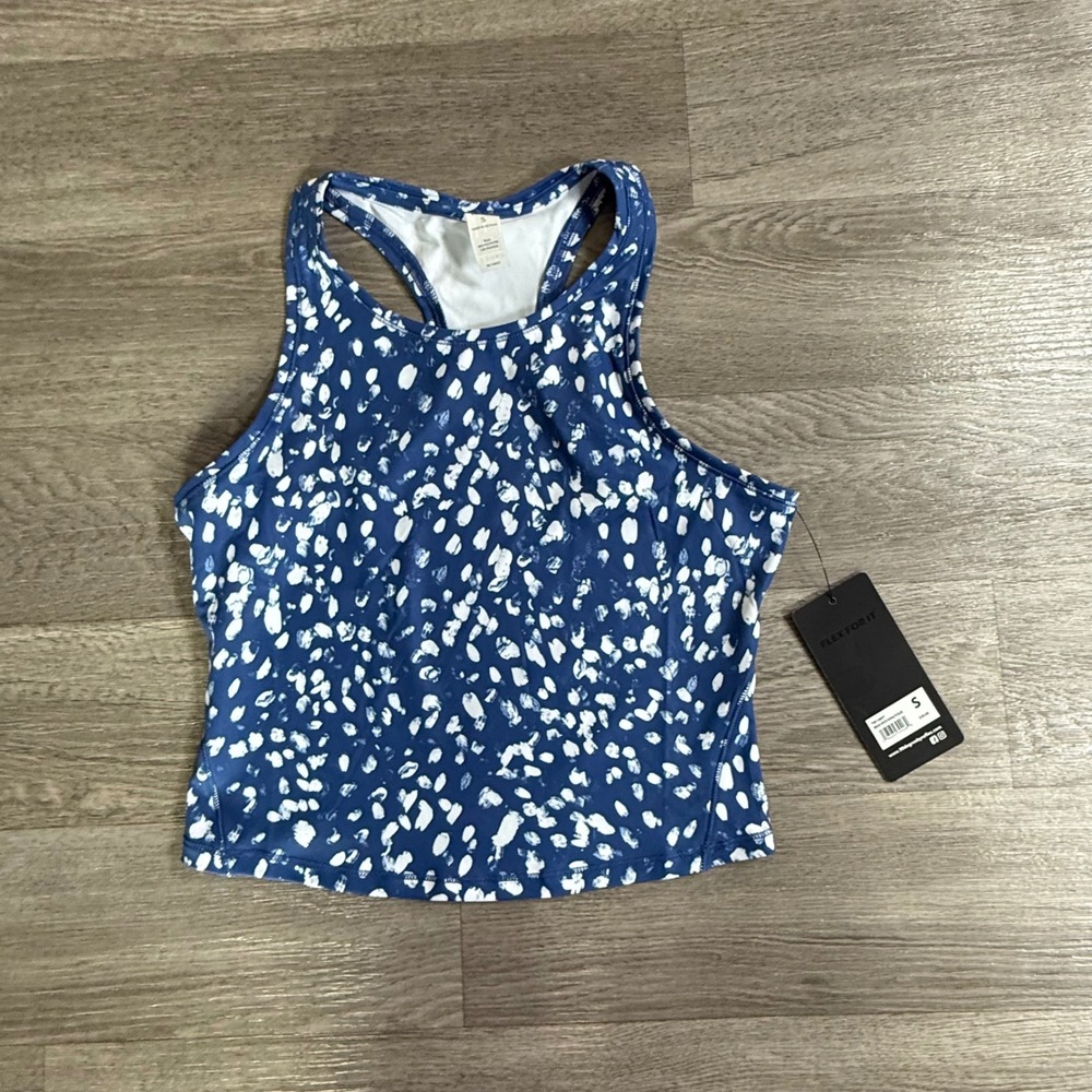 90 Degree by Reflex Womens Racerback Tank Top Brush Spots Sodalite Blue TW14897